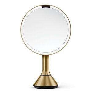 simplehuman -  8" Round Sensor Makeup Mirror with Tou Gold